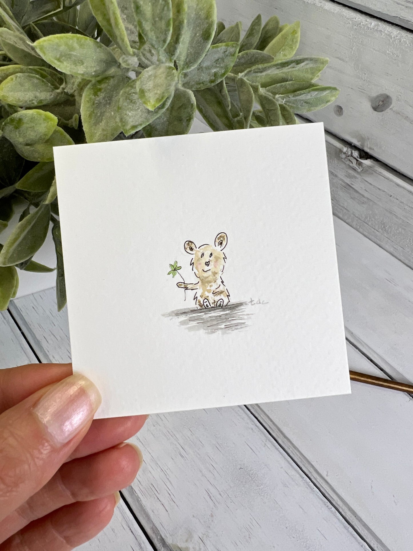 "Sweet Little Bear" - Original Watercolor Framed Art