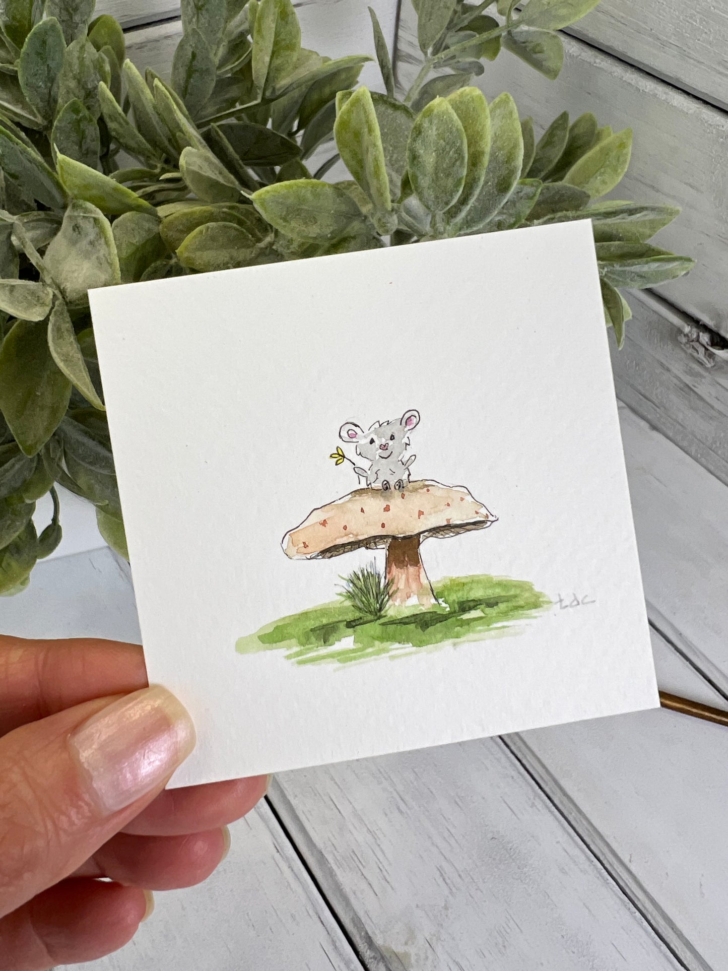 "Mouse" - Hand Painted Watercolor Framed Art