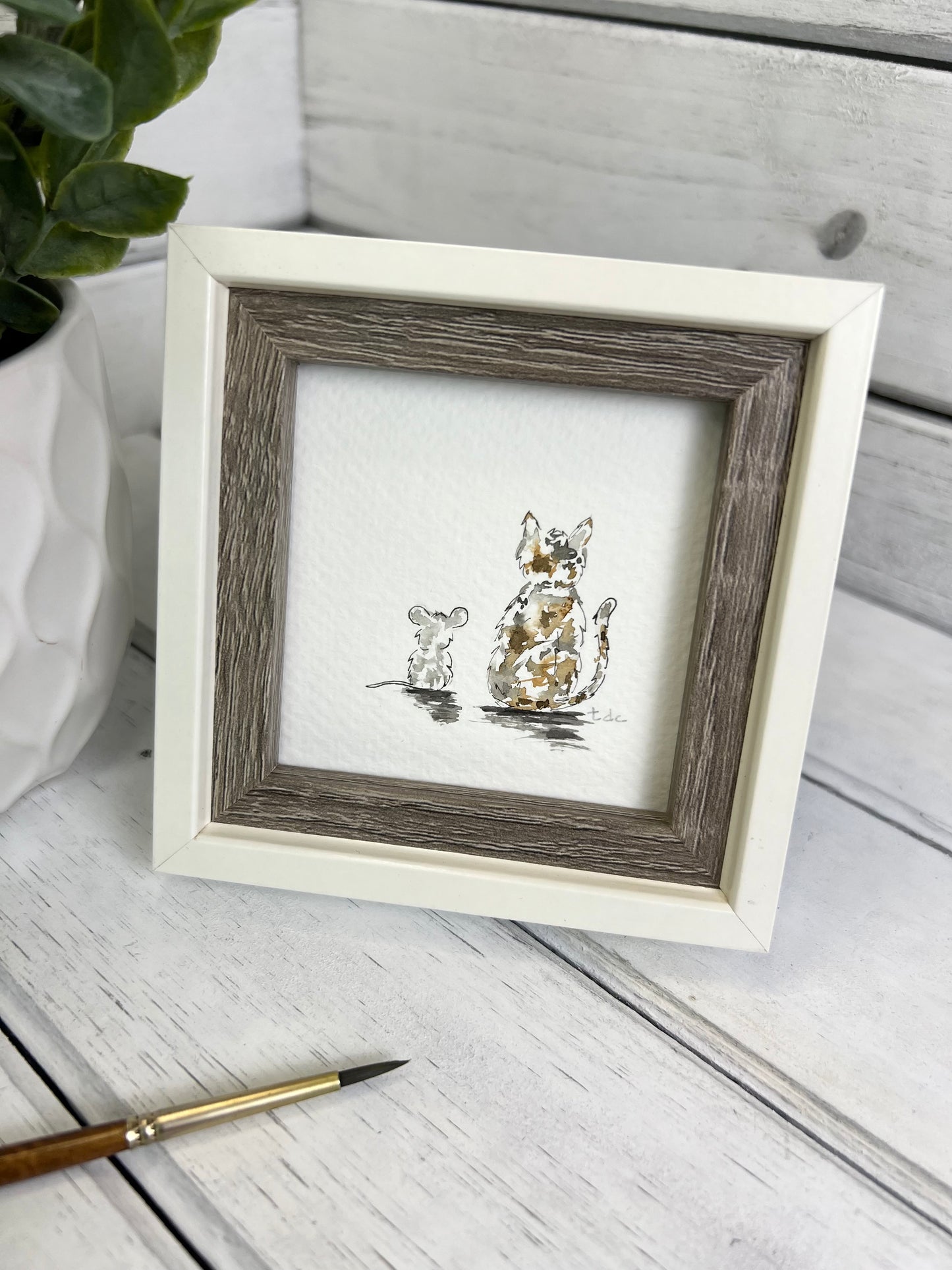 "Friends" - Original Watercolor Framed Art