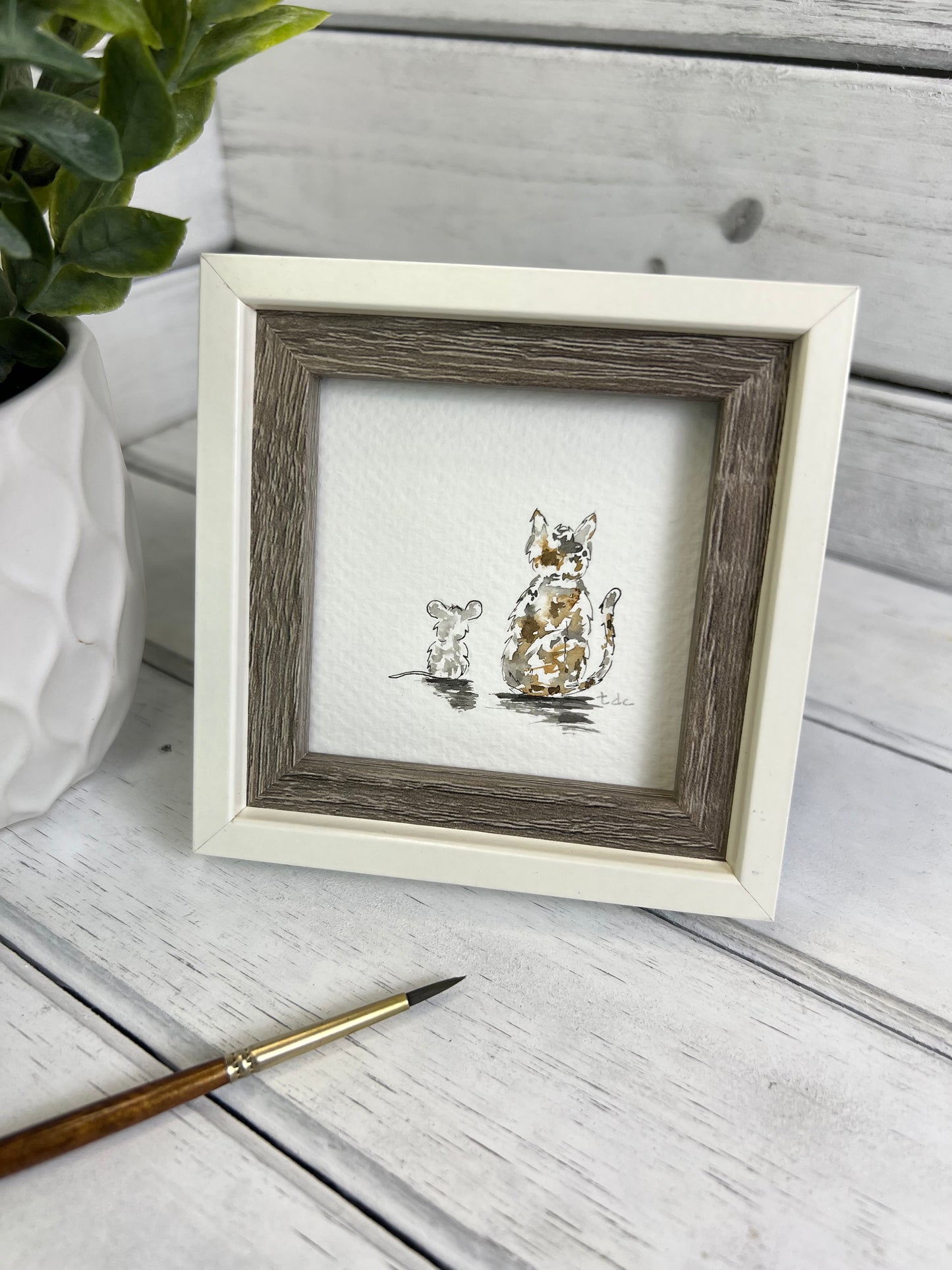"Friends" - Original Watercolor Framed Art