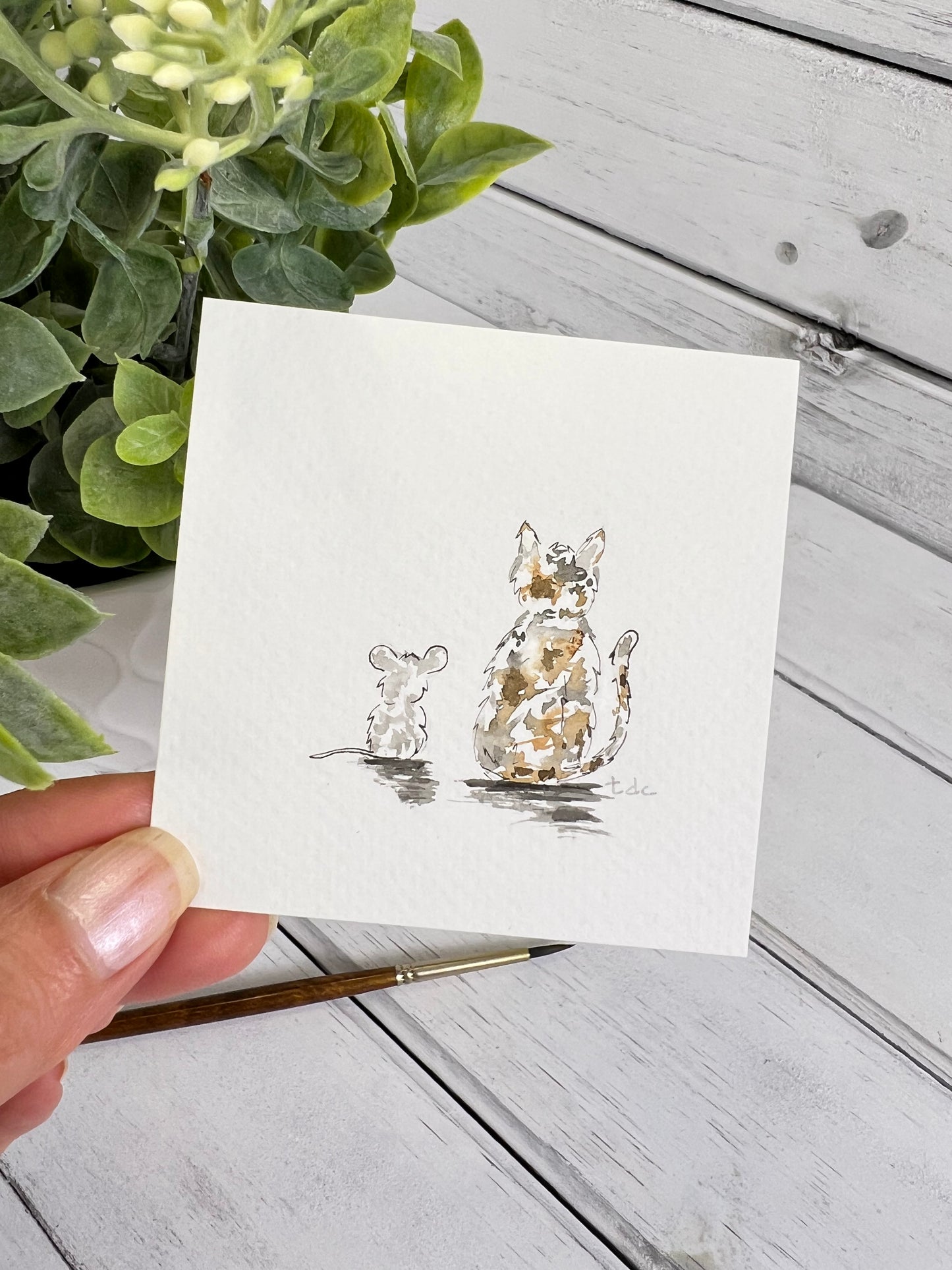 "Friends" - Original Watercolor Framed Art