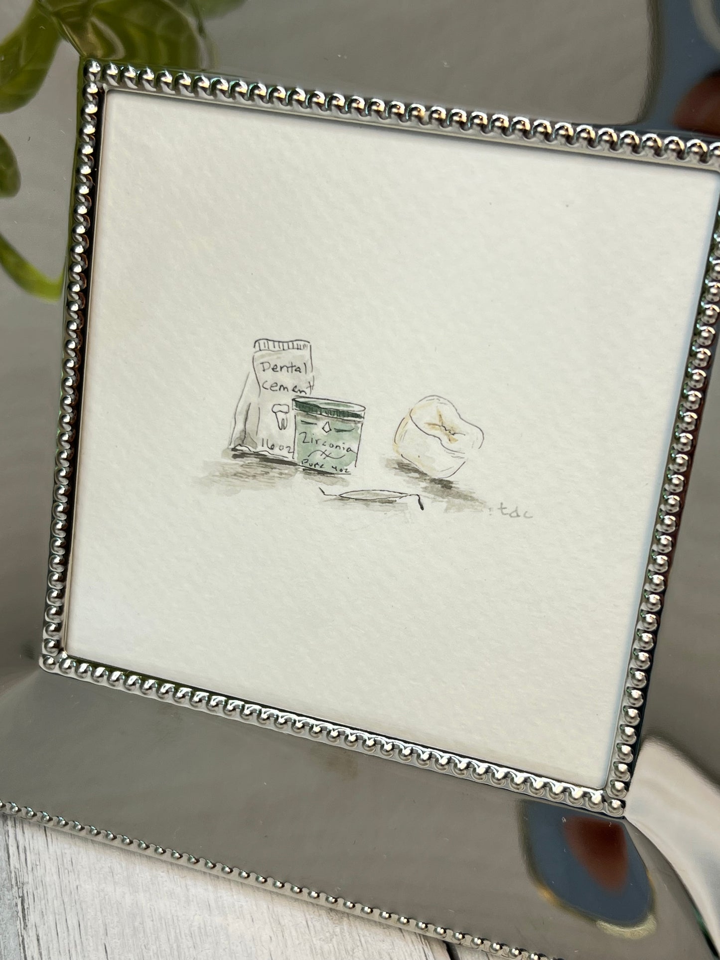 "Dental Crown" - Original Watercolor Framed Art