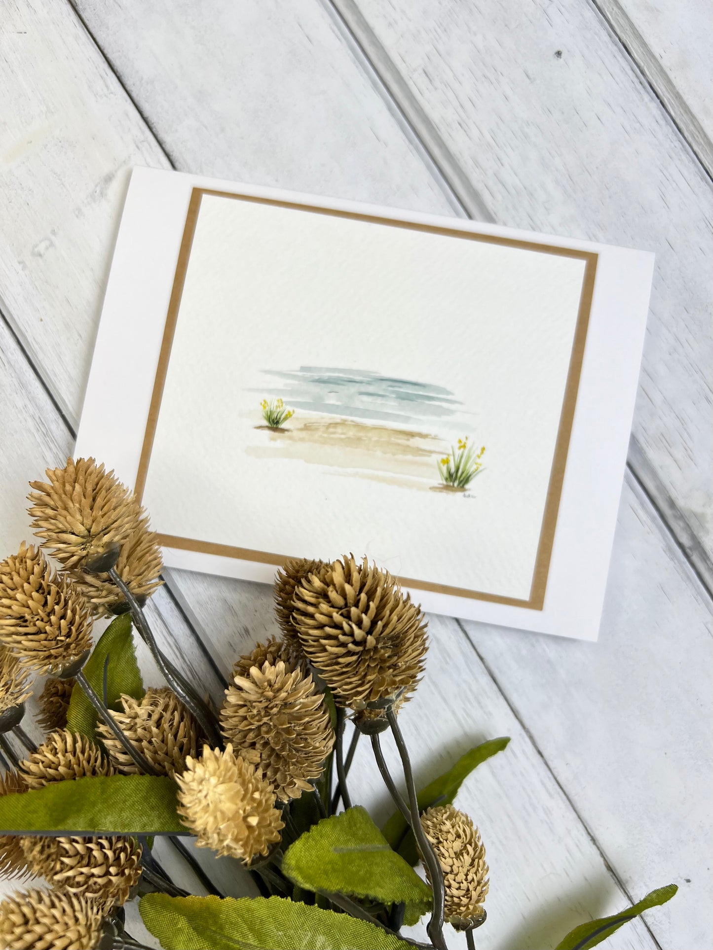 "Sand and Sea" - Hand Painted Watercolor Greeting Card