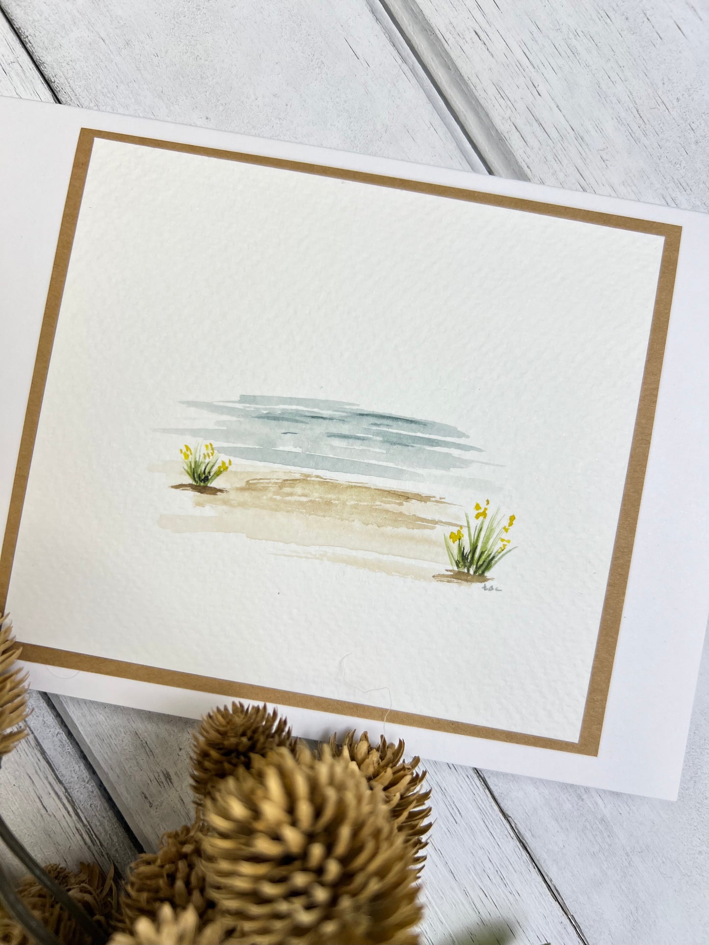 "Sand and Sea" - Hand Painted Watercolor Greeting Card