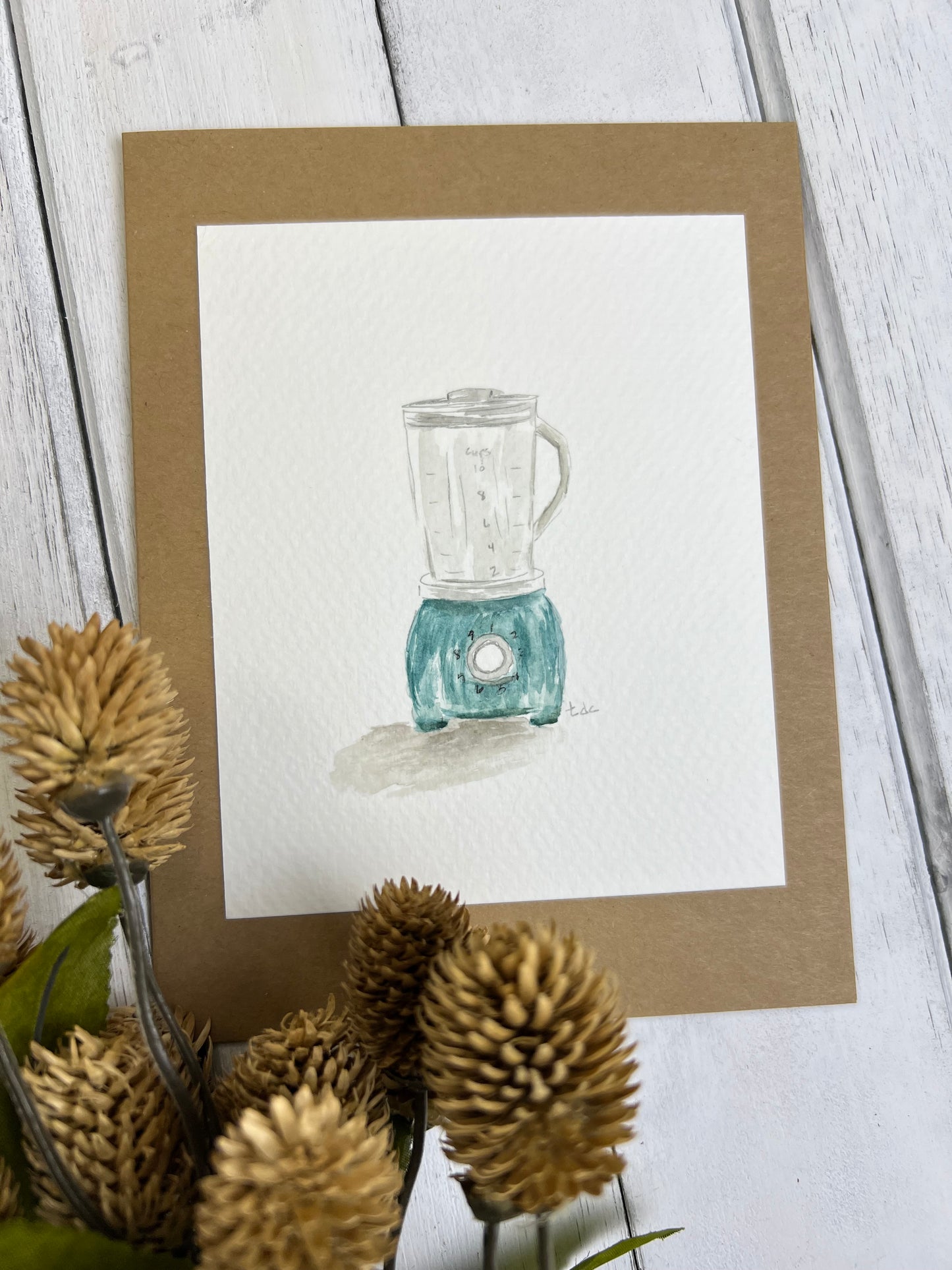 "Blender" - Hand Painted Watercolor Greeting Card