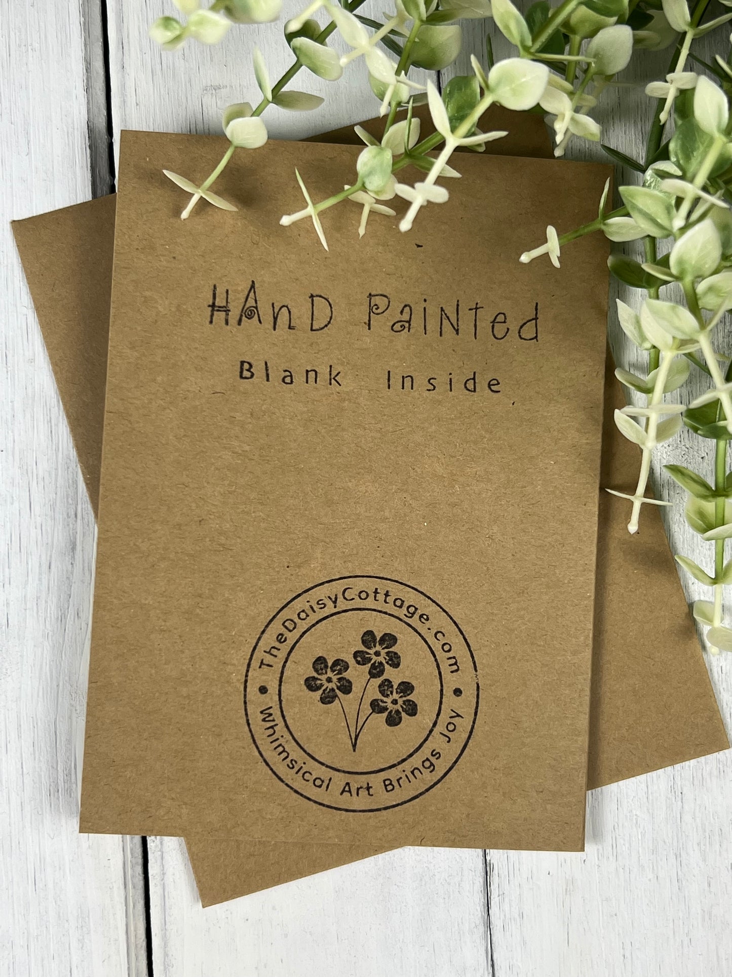 "Coral Leaf Thank You" - Hand Painted Watercolor Greeting Card