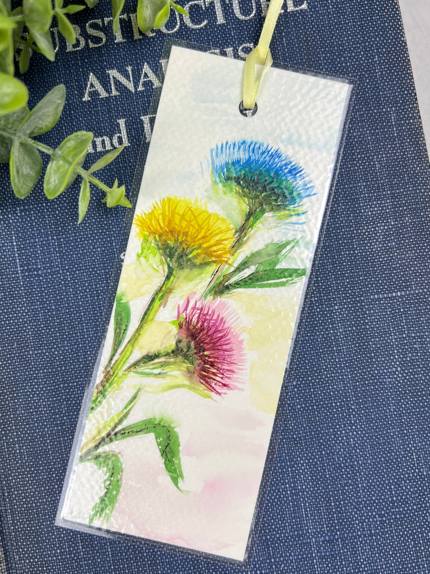 Bookmark "Flowers" - Hand Painted Watercolor