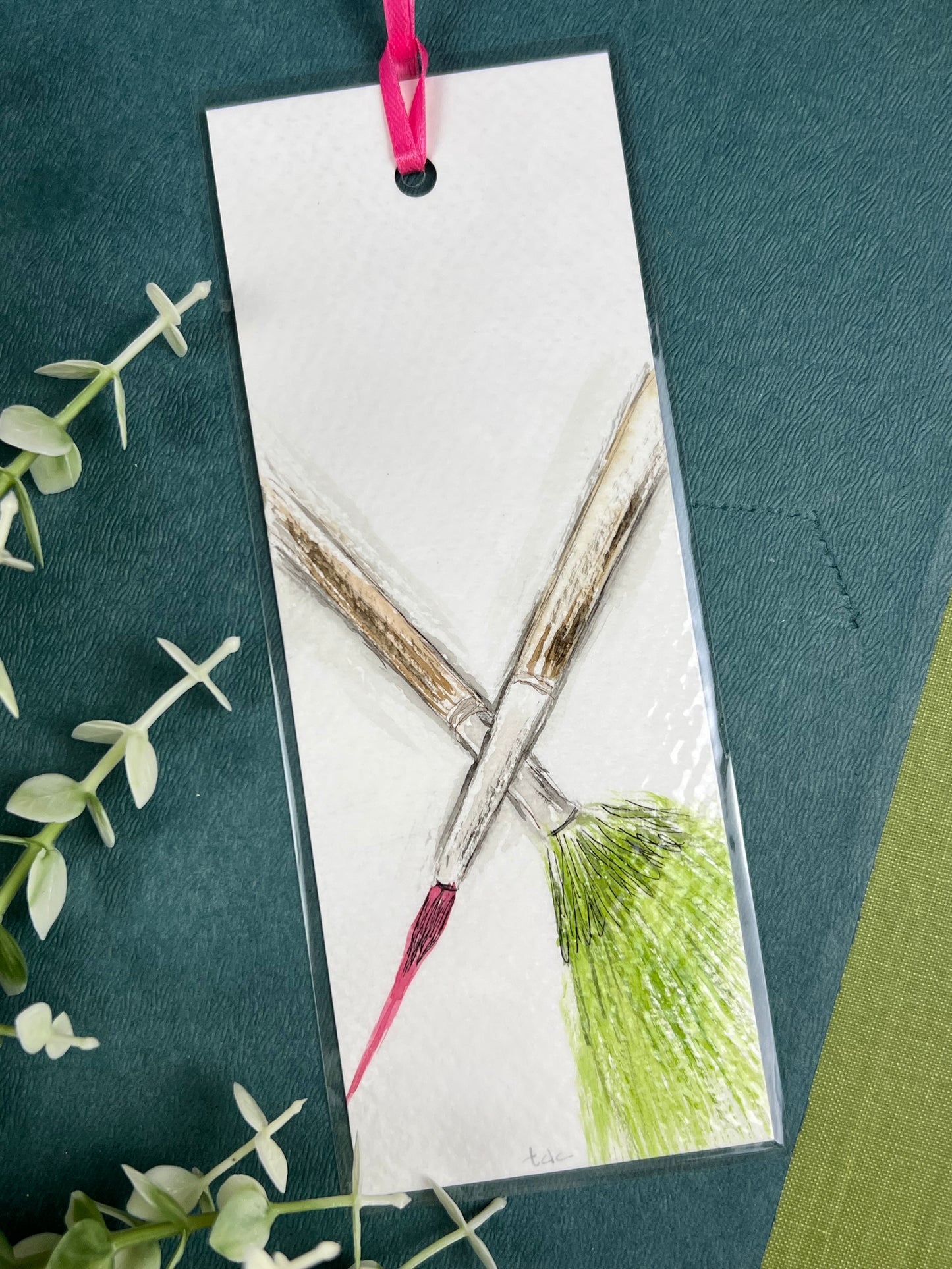 Bookmark "Paintbrush in Motion" - Hand Painted Watercolor