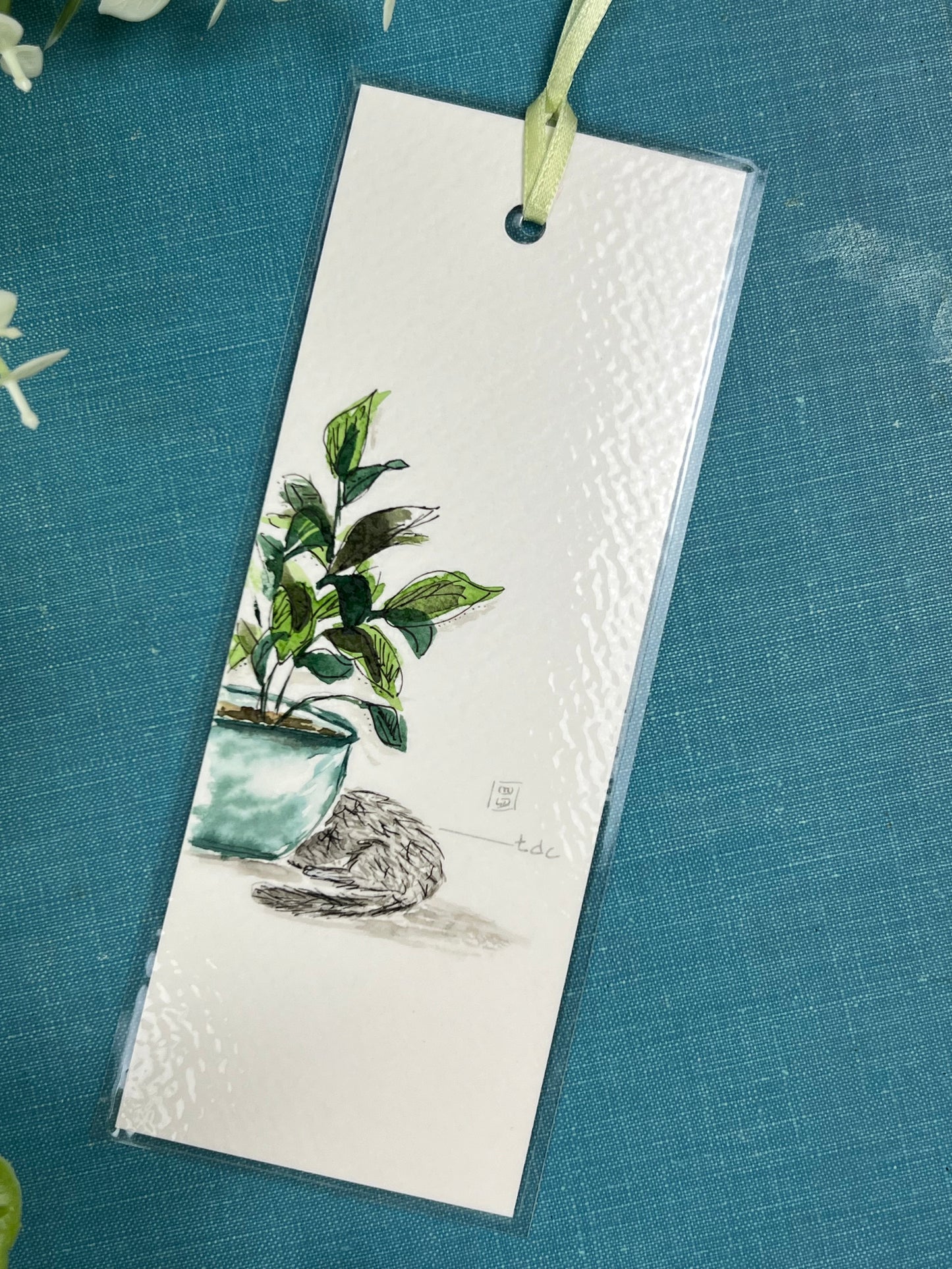 Bookmark "Cat Life" - Hand Painted Watercolor