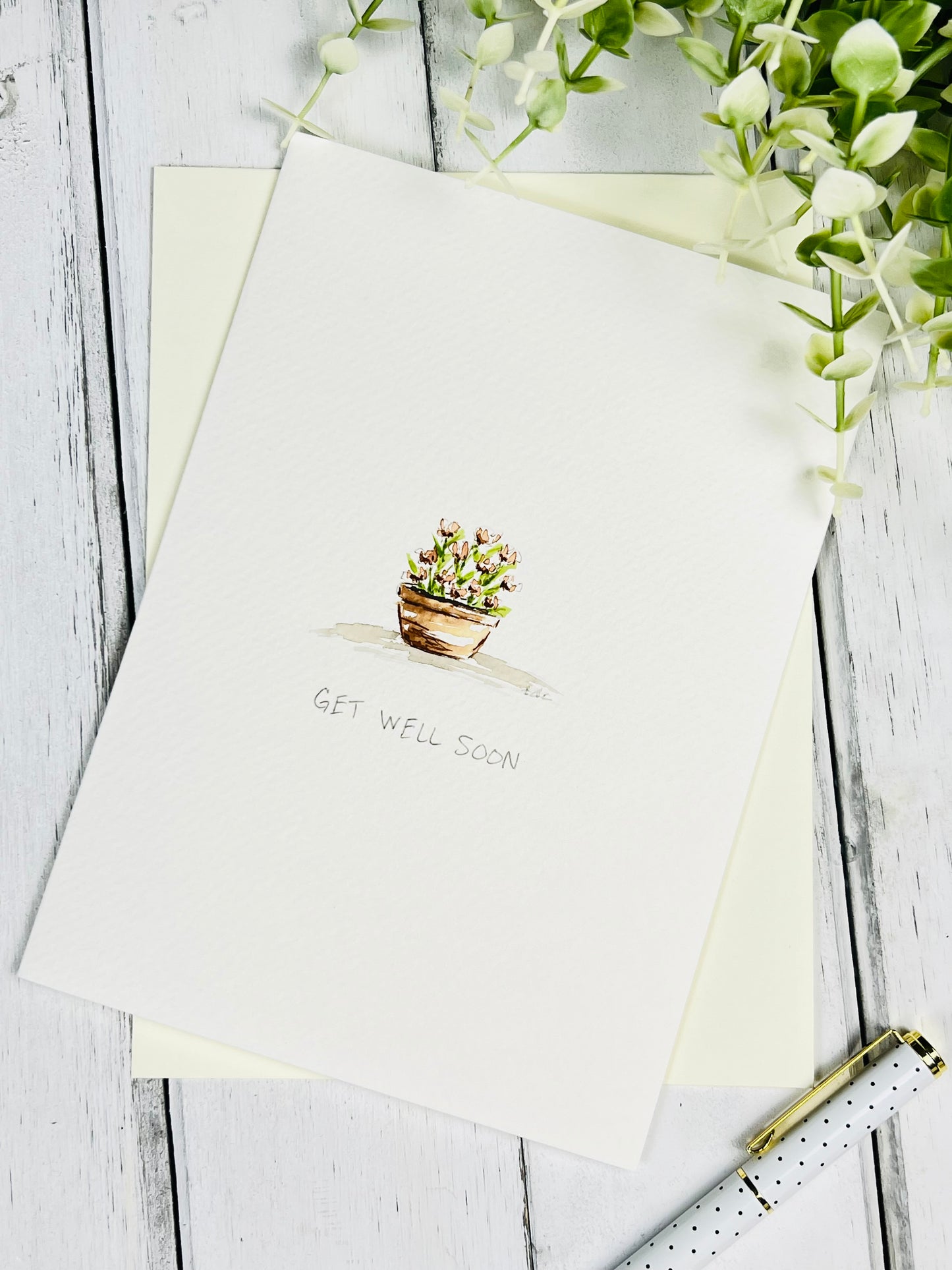 "Get Well Soon" - Watercolor Greeting Card