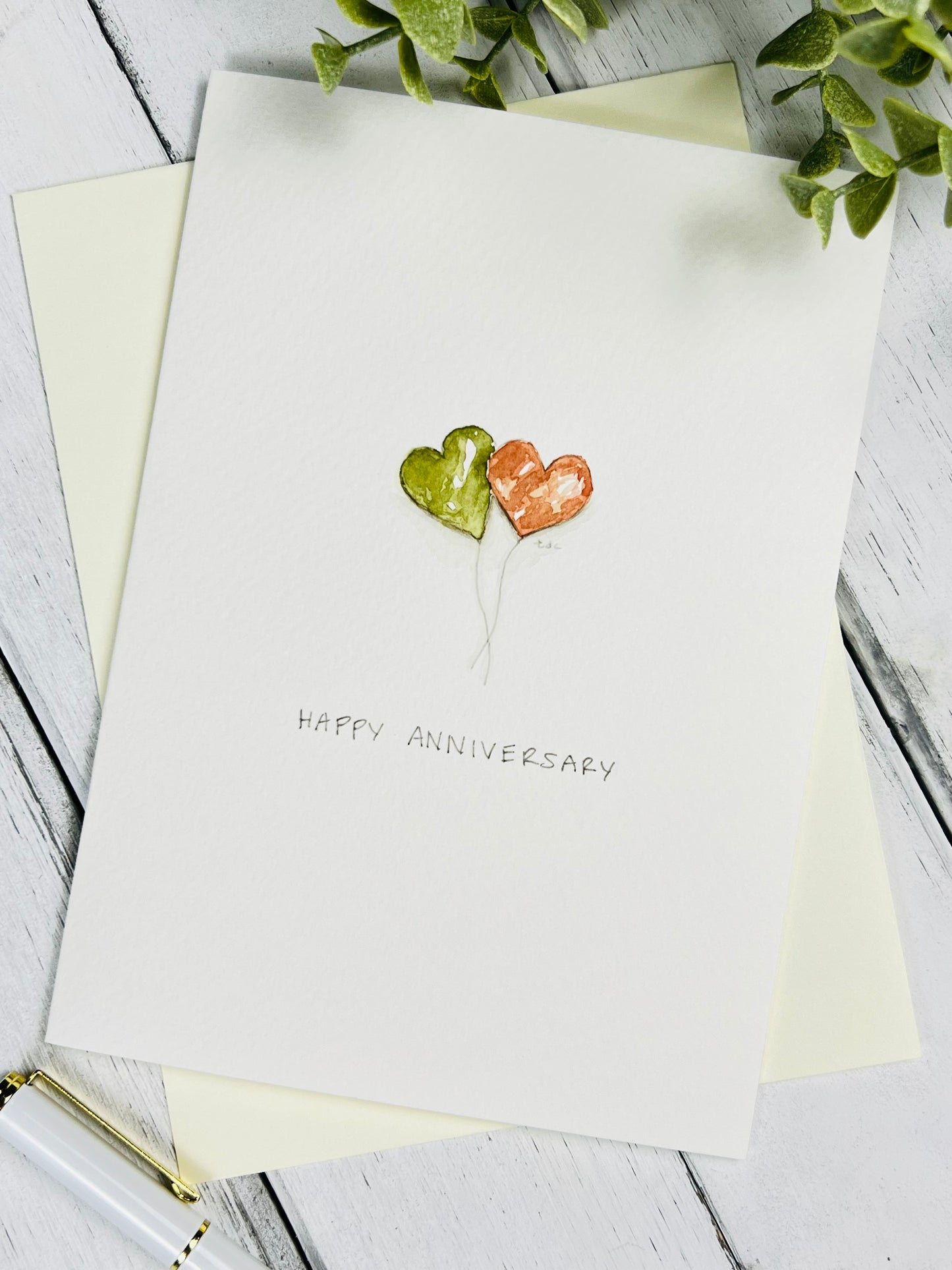 "Happy Anniversary" - Watercolor Greeting Card