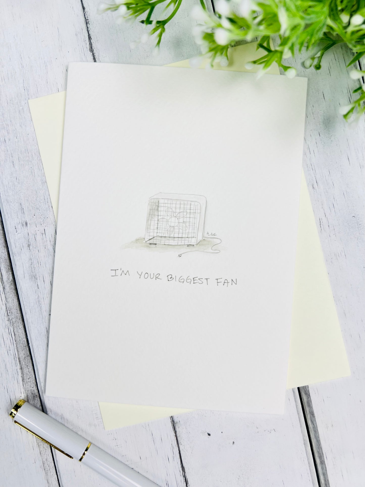 "I'm Your Biggest Fan" - Watercolor Greeting Card