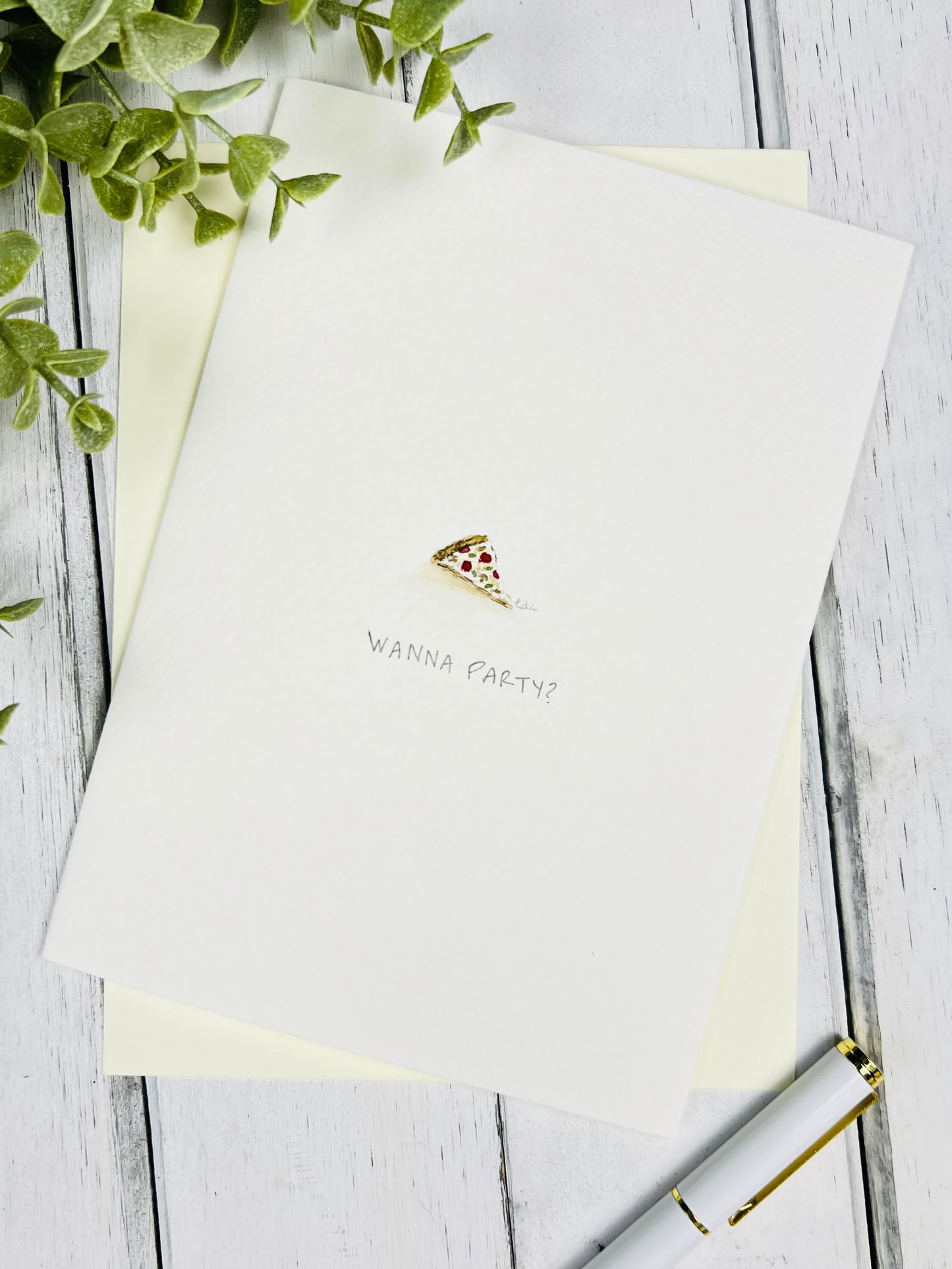 "Wanna Party?" - Watercolor Greeting Card