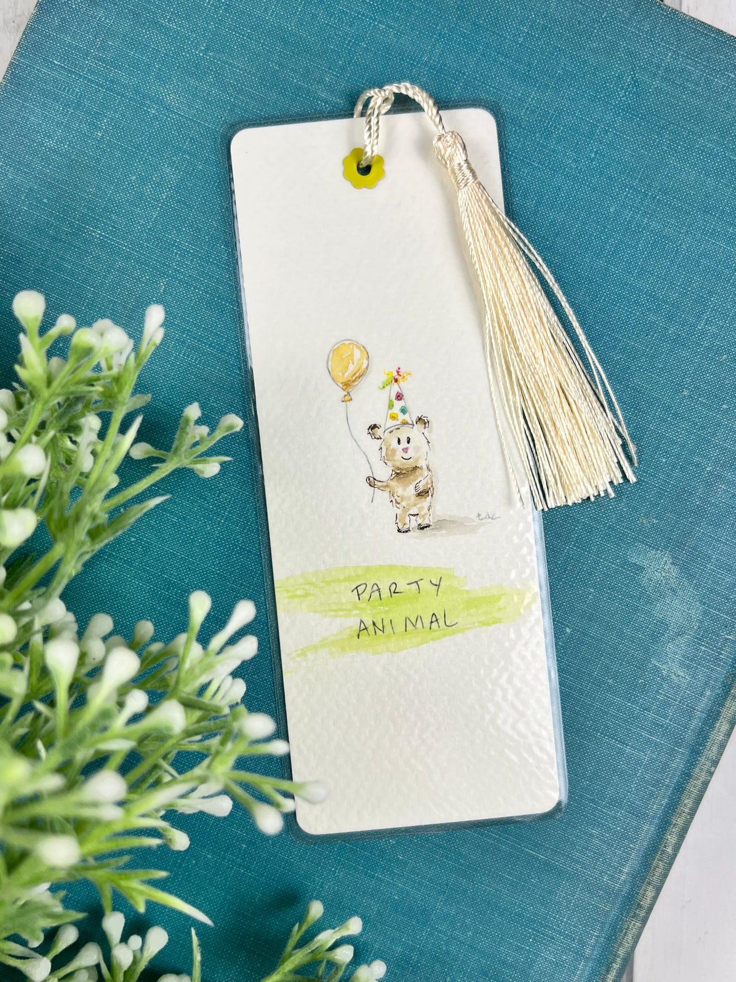 Bookmark "Party Bear" - Hand Painted