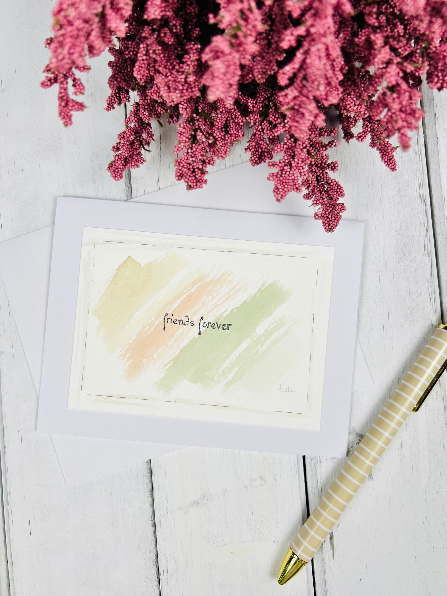 "Friends Forever" - Splashes of Watercolor Greeting Card