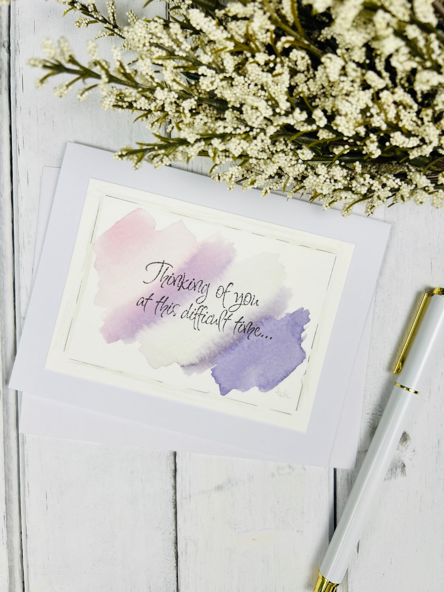 "Thinking of You at this Difficult Time" - Splashes of Watercolor Greeting Card