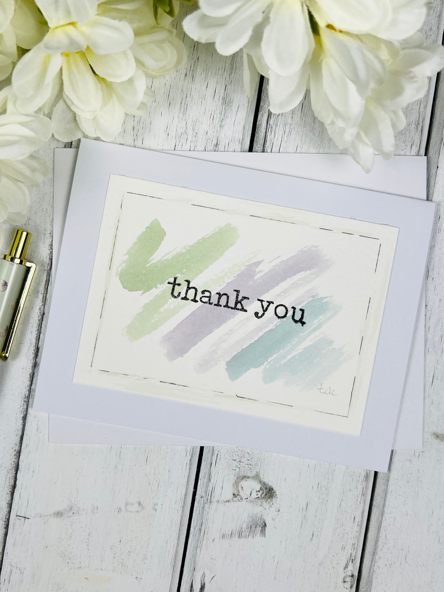 "Thank You" - Splashes of Watercolor Greeting Card