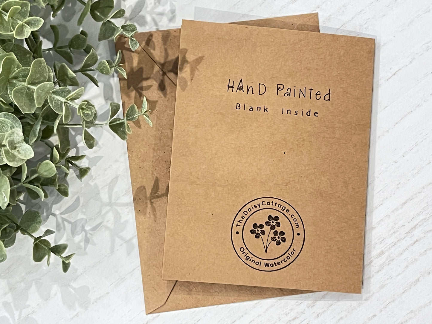 "Hanging Plants" - Original Watercolor Kraft Greeting Card