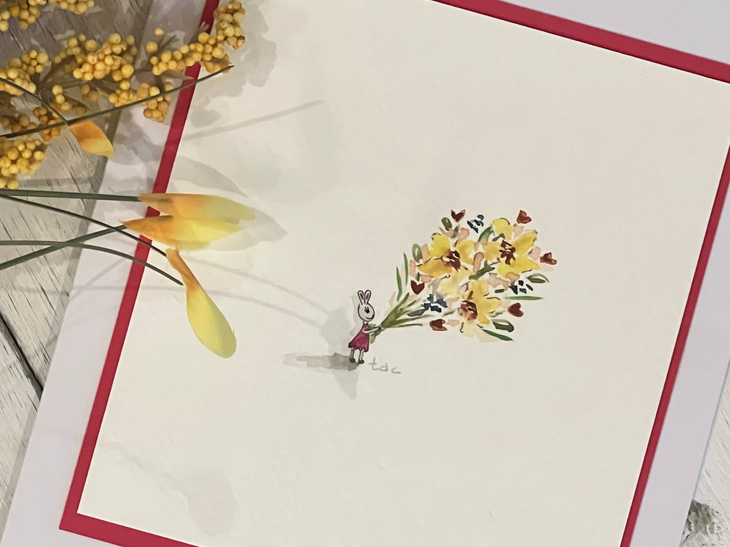 "Bebe's Bouquet" - Hand Painted Watercolor Greeting Card