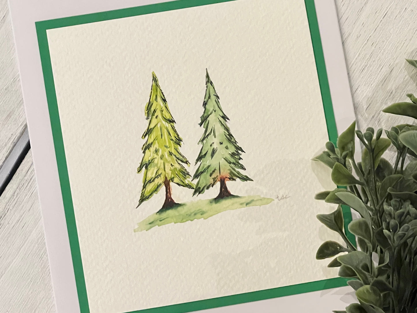 "Two Trees" - Original Watercolor Greeting Card