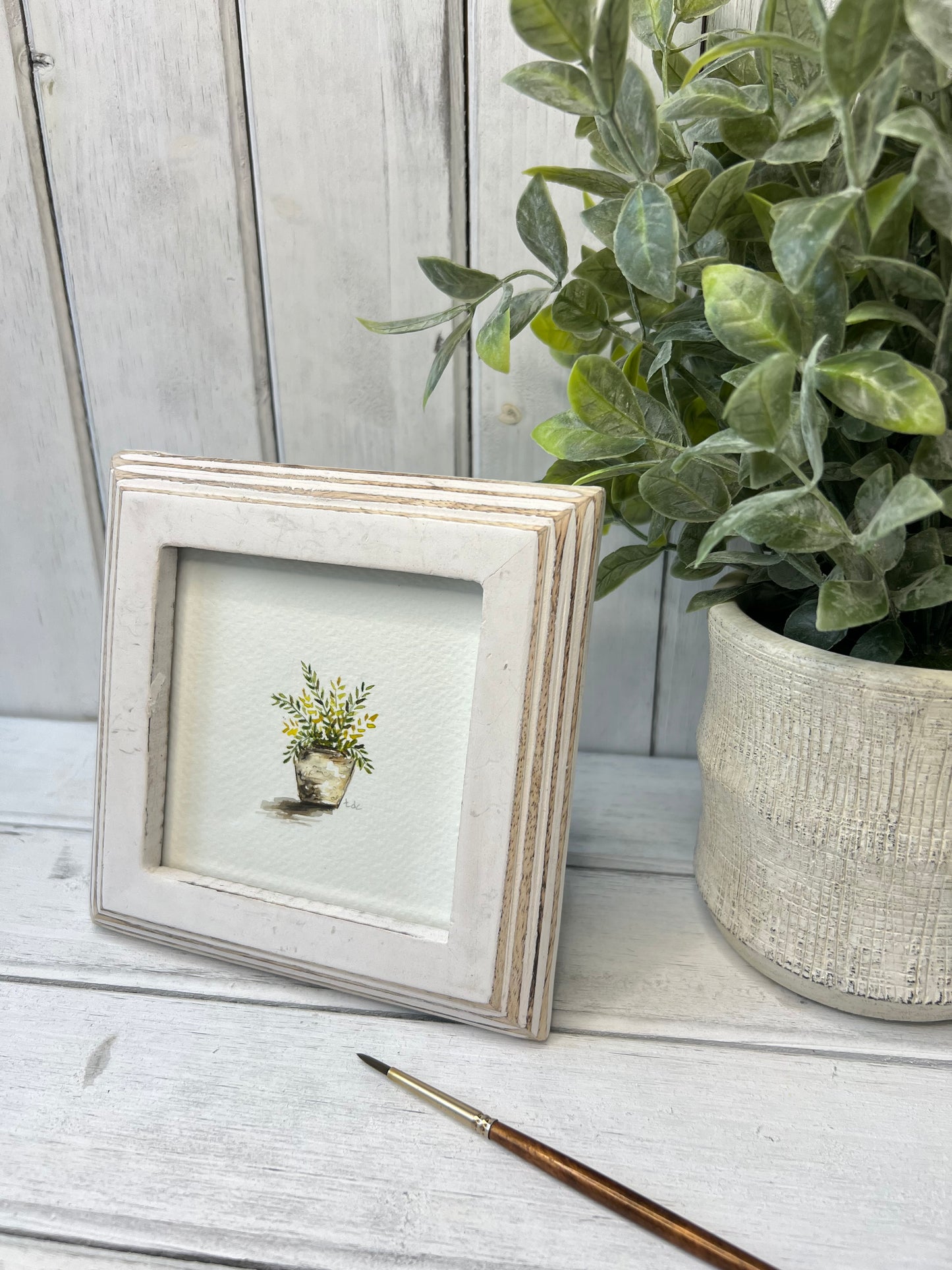 "Fern House Plant" - Original Watercolor Framed Art