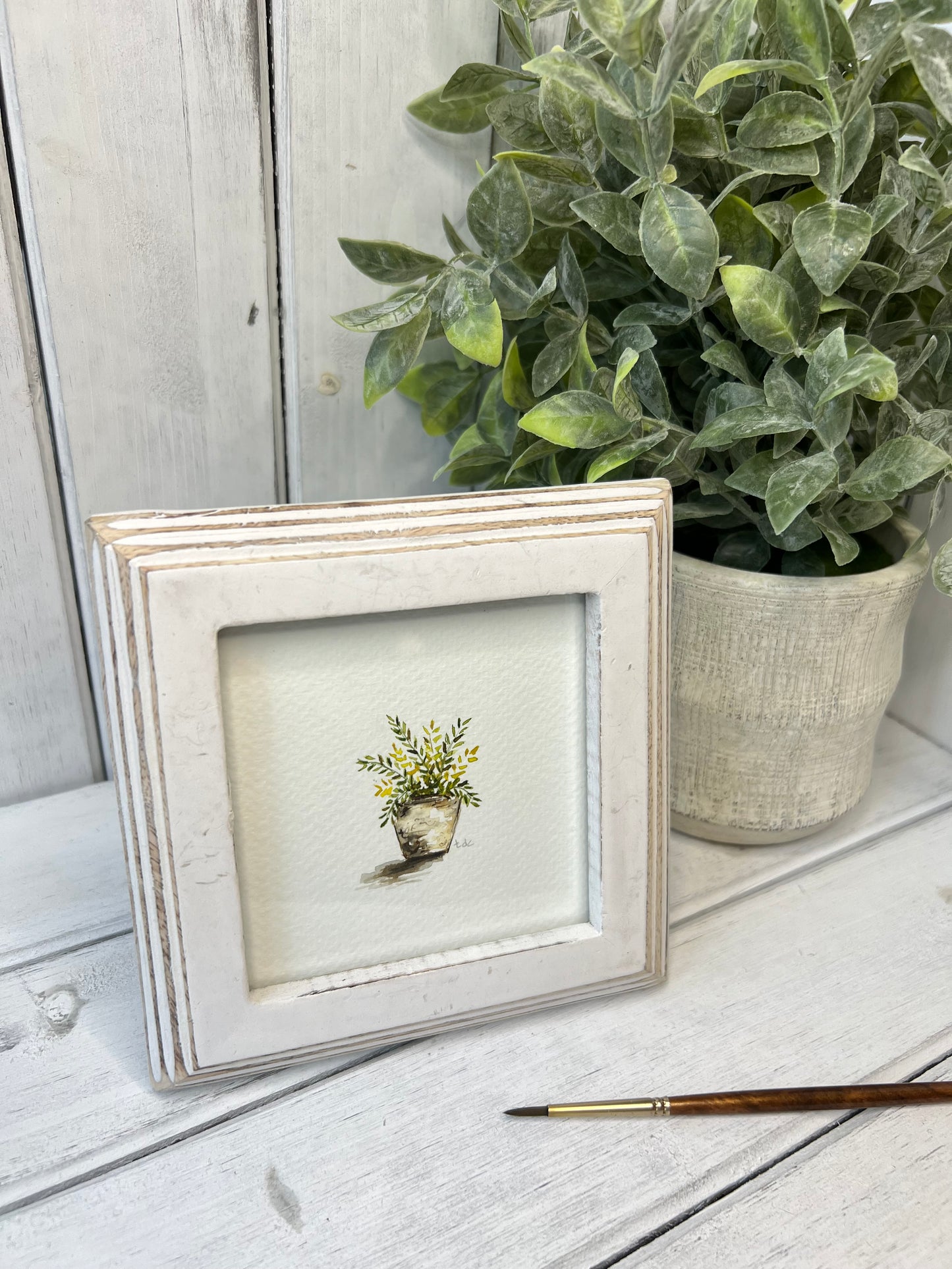 "Fern House Plant" - Original Watercolor Framed Art