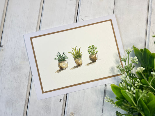 "House Plants" - Original Watercolor Greeting Card