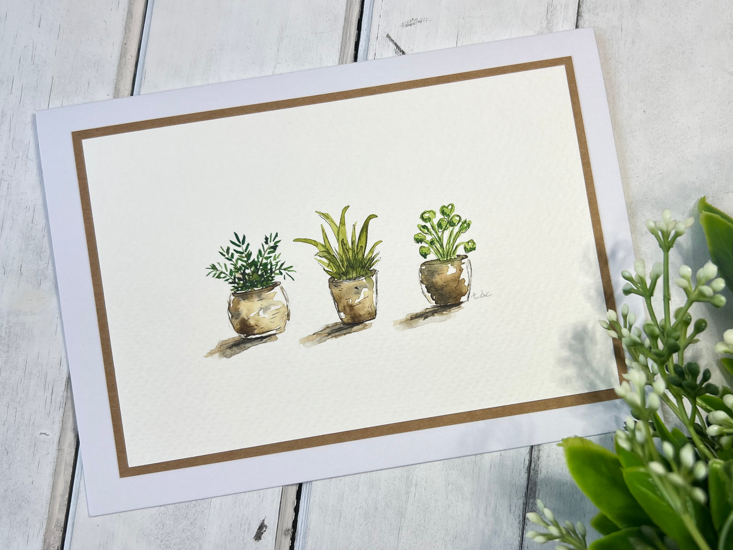 "House Plants" - Original Watercolor Greeting Card
