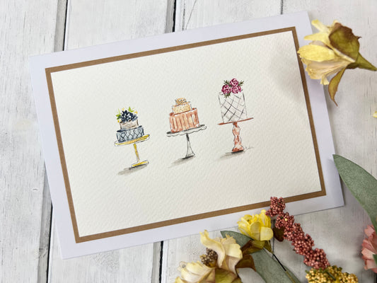 "Celebrate with Cake" - Original Watercolor Greeting Card