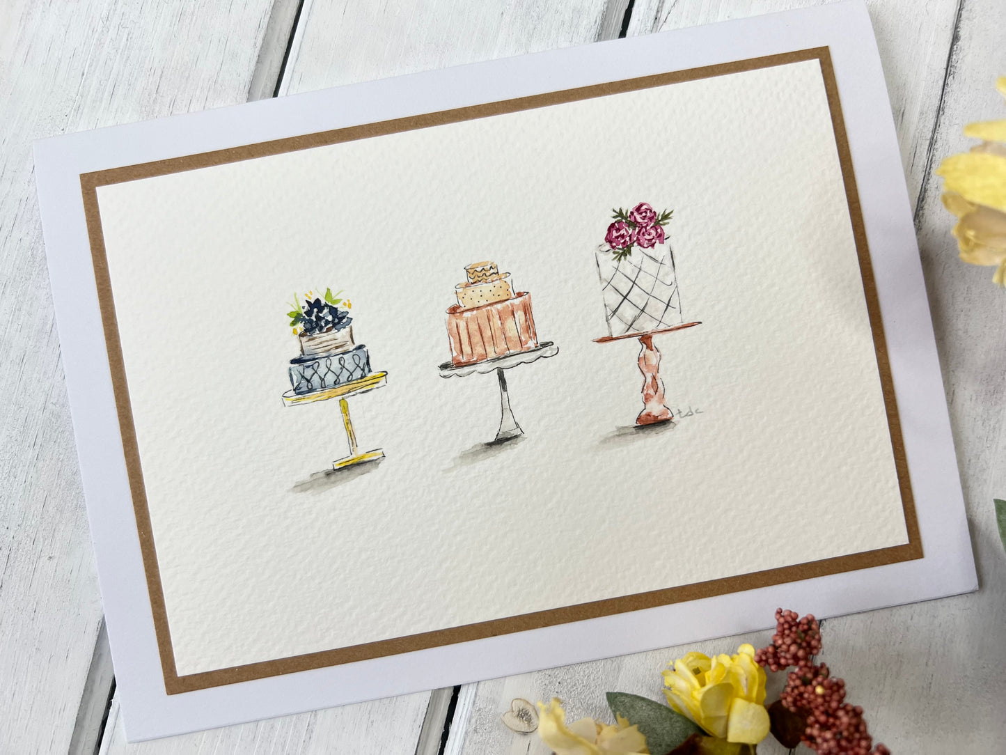 "Celebrate with Cake" - Original Watercolor Greeting Card