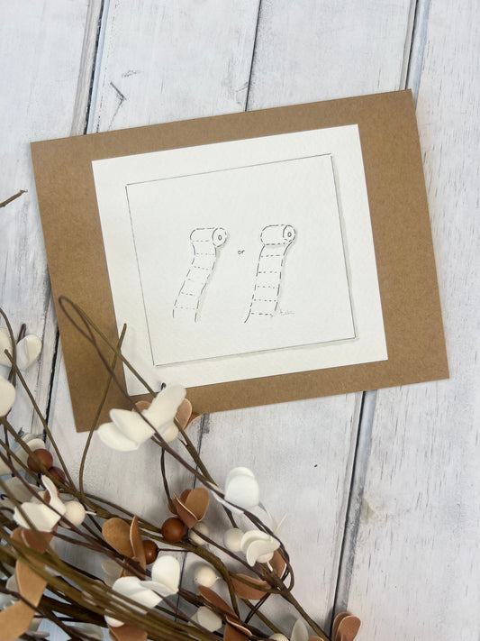 "Toilet Paper" - Original Watercolor Kraft Greeting Card