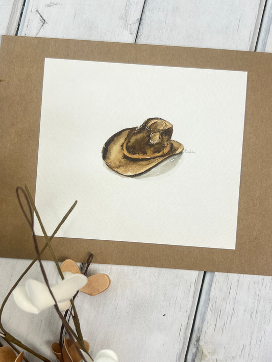 "Cowboy Hat" - Hand Painted Watercolor Greeting Card