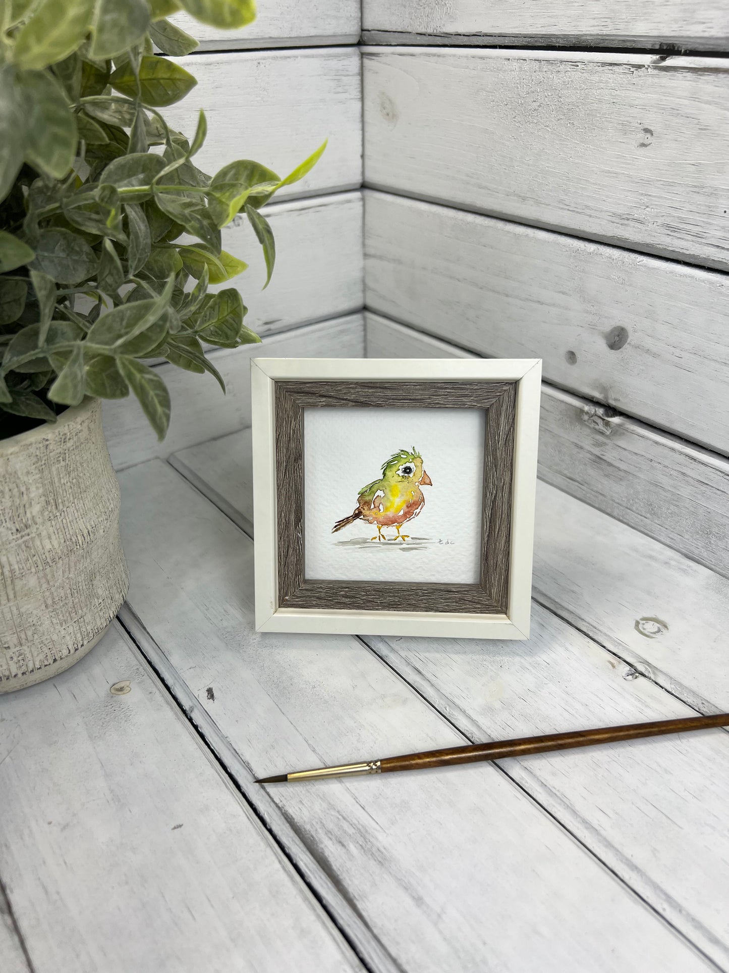 "Tropical Bird" - Original Watercolor Framed Art