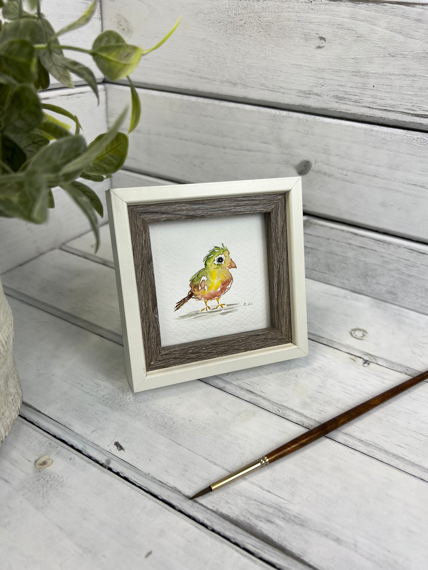 "Tropical Bird" - Original Watercolor Framed Art