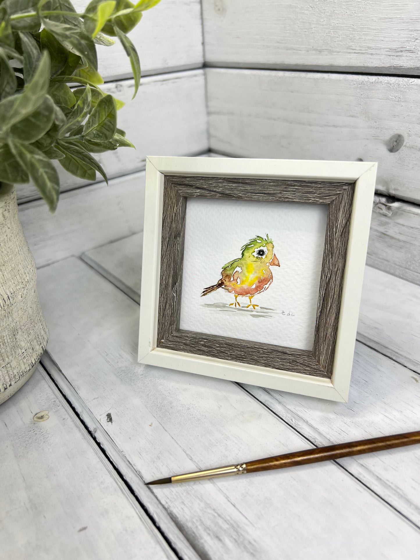 "Tropical Bird" - Original Watercolor Framed Art