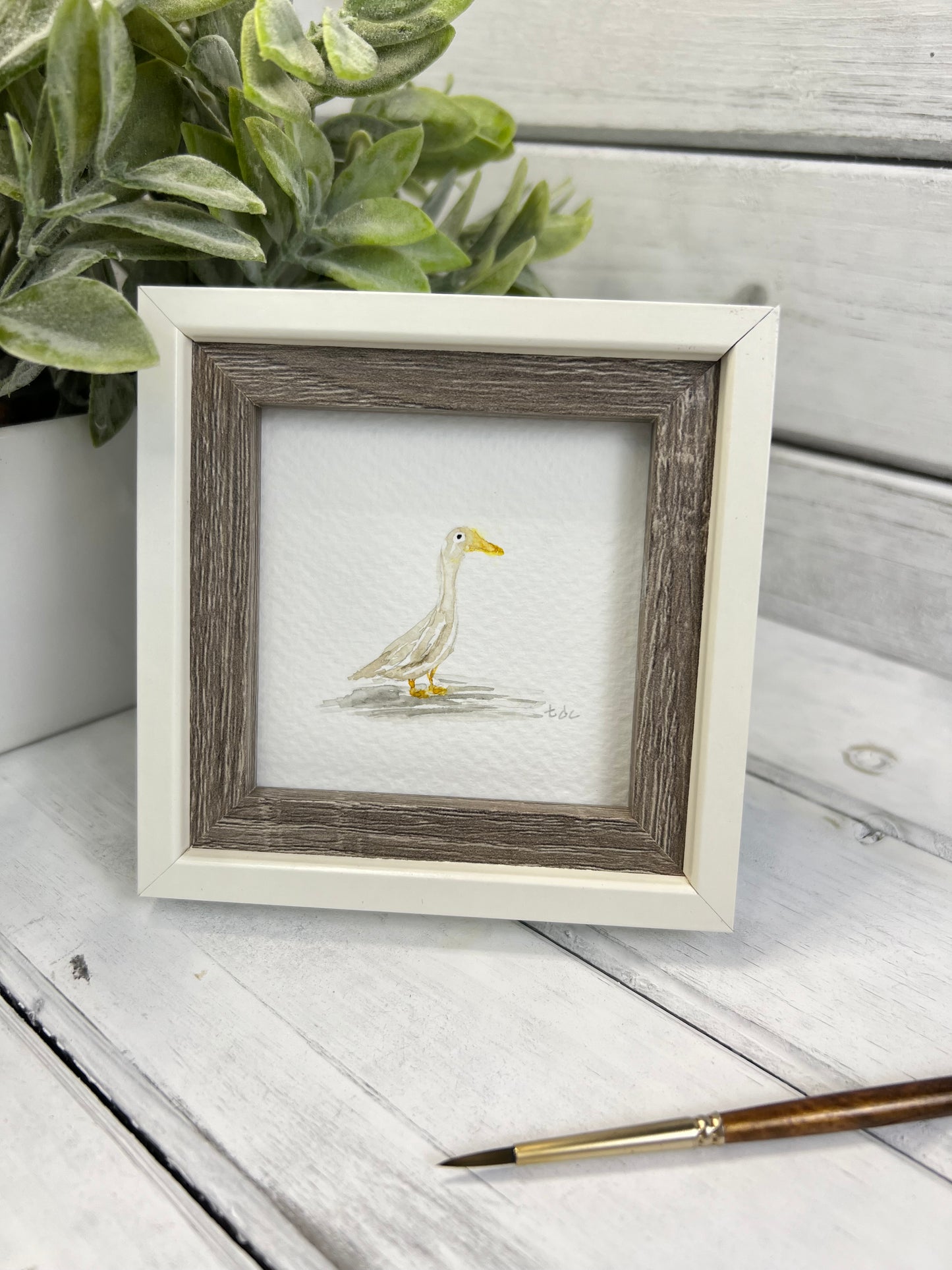 "Duck" - Original Watercolor Framed Art