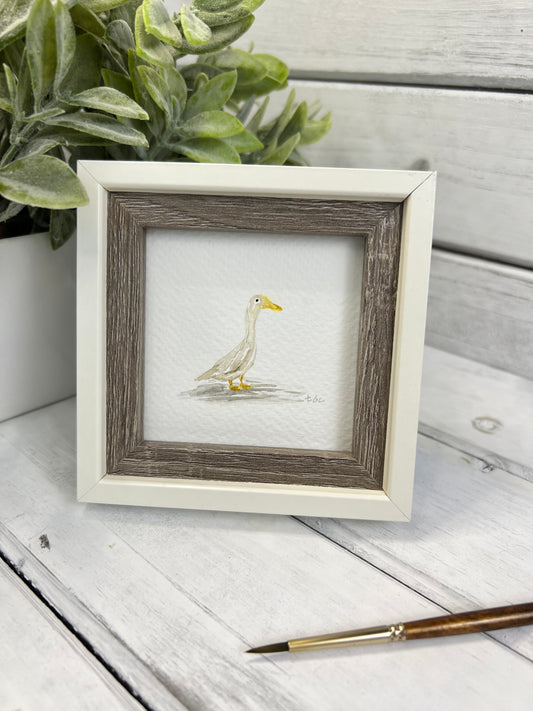 "Duck" - Hand Painted Watercolor Framed Art