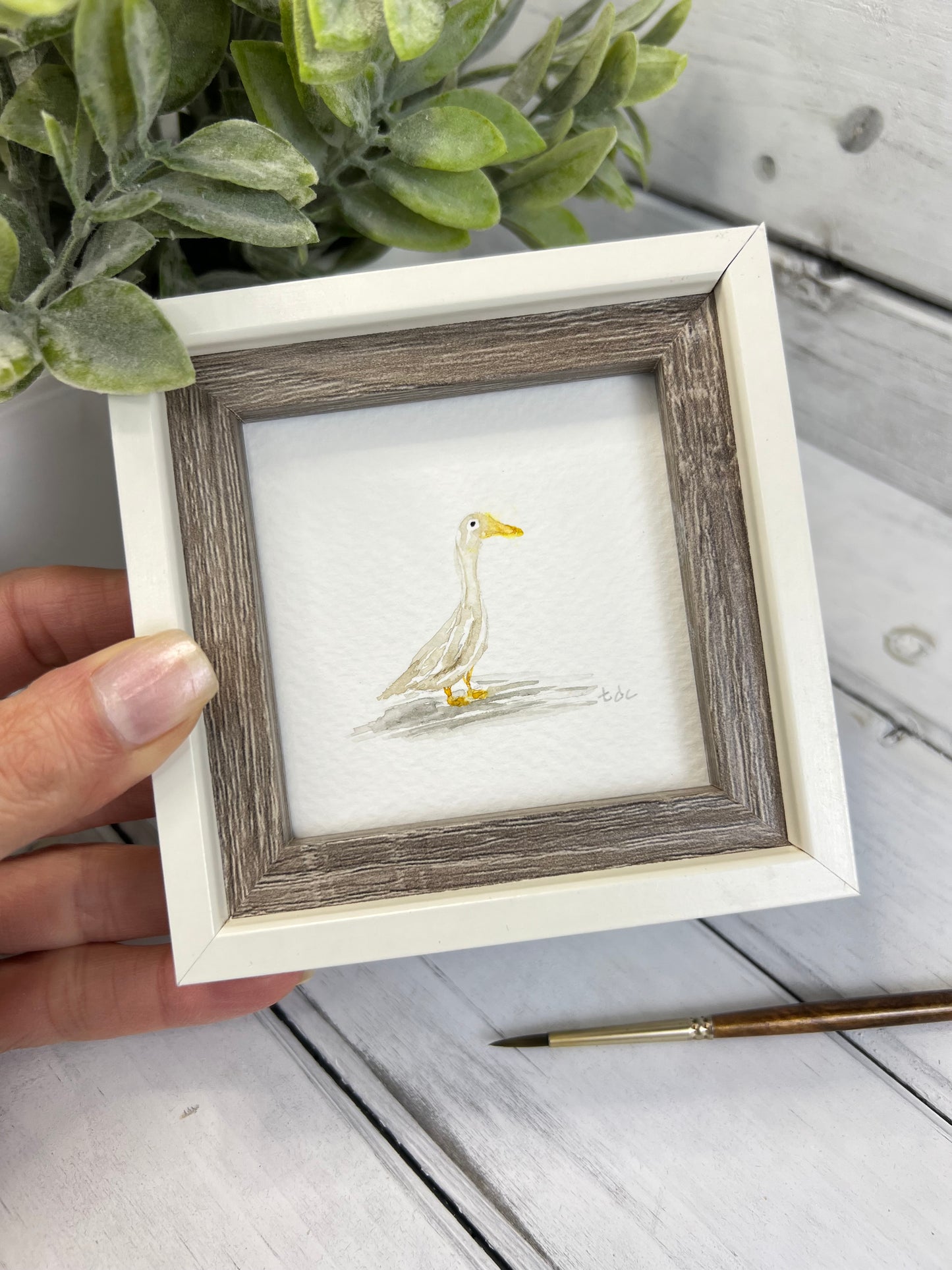 "Duck" - Original Watercolor Framed Art