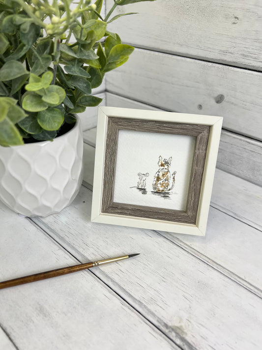 "Friends" - Original Watercolor Framed Art