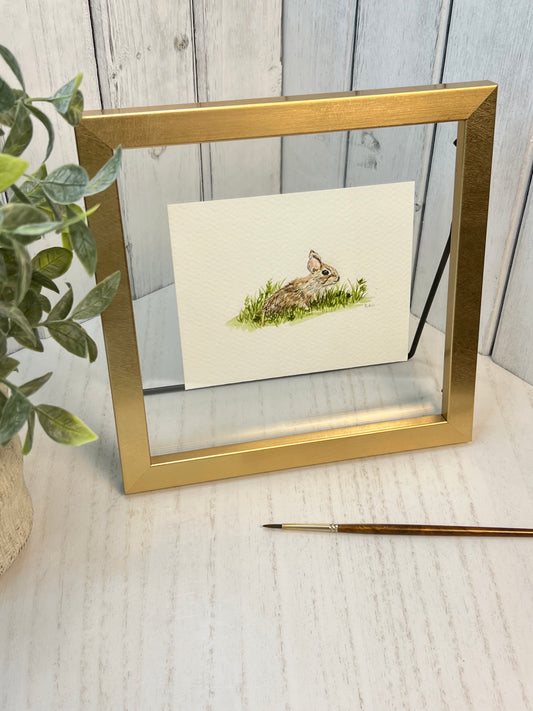 "Rabbit" - Original Watercolor Framed Art