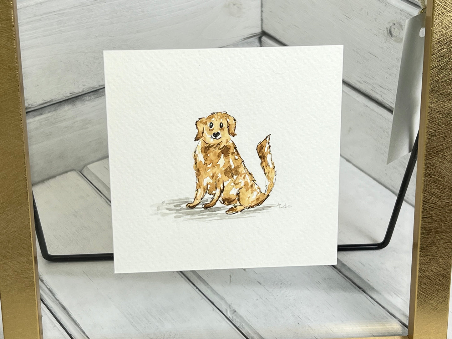 "Golden Retriever" - Original Watercolor Framed Art