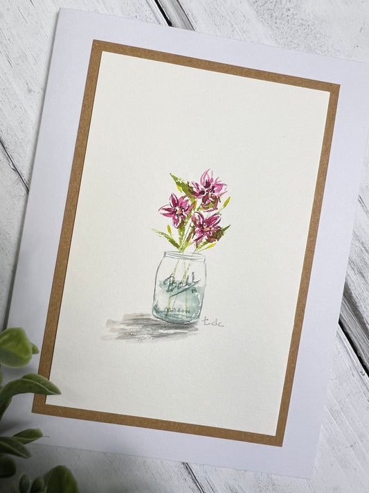 "Flower Bouquet" - Hand Painted Watercolor Greeting Card