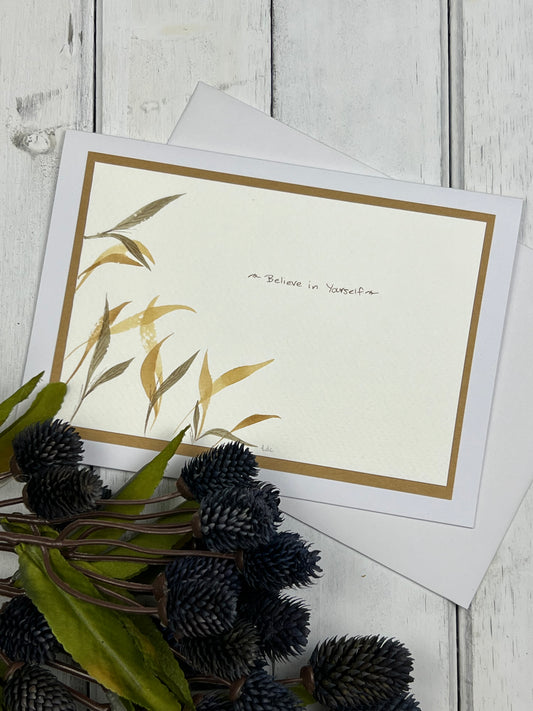 "Believe in Yourself" - Hand Painted Watercolor Greeting Card