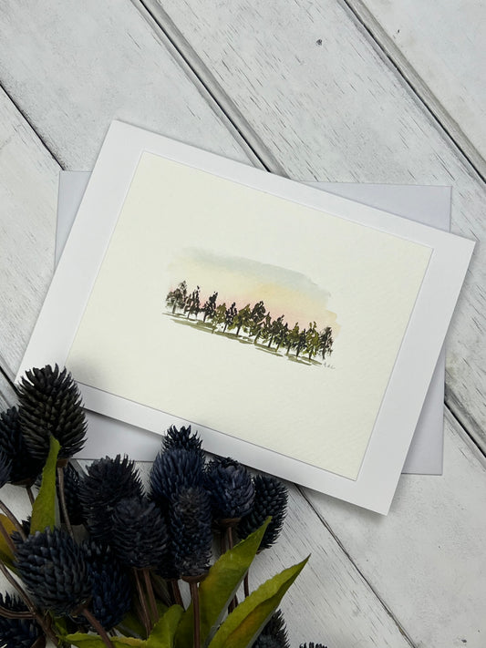 "Sunrise Sunset" - Hand Painted Watercolor Greeting Card