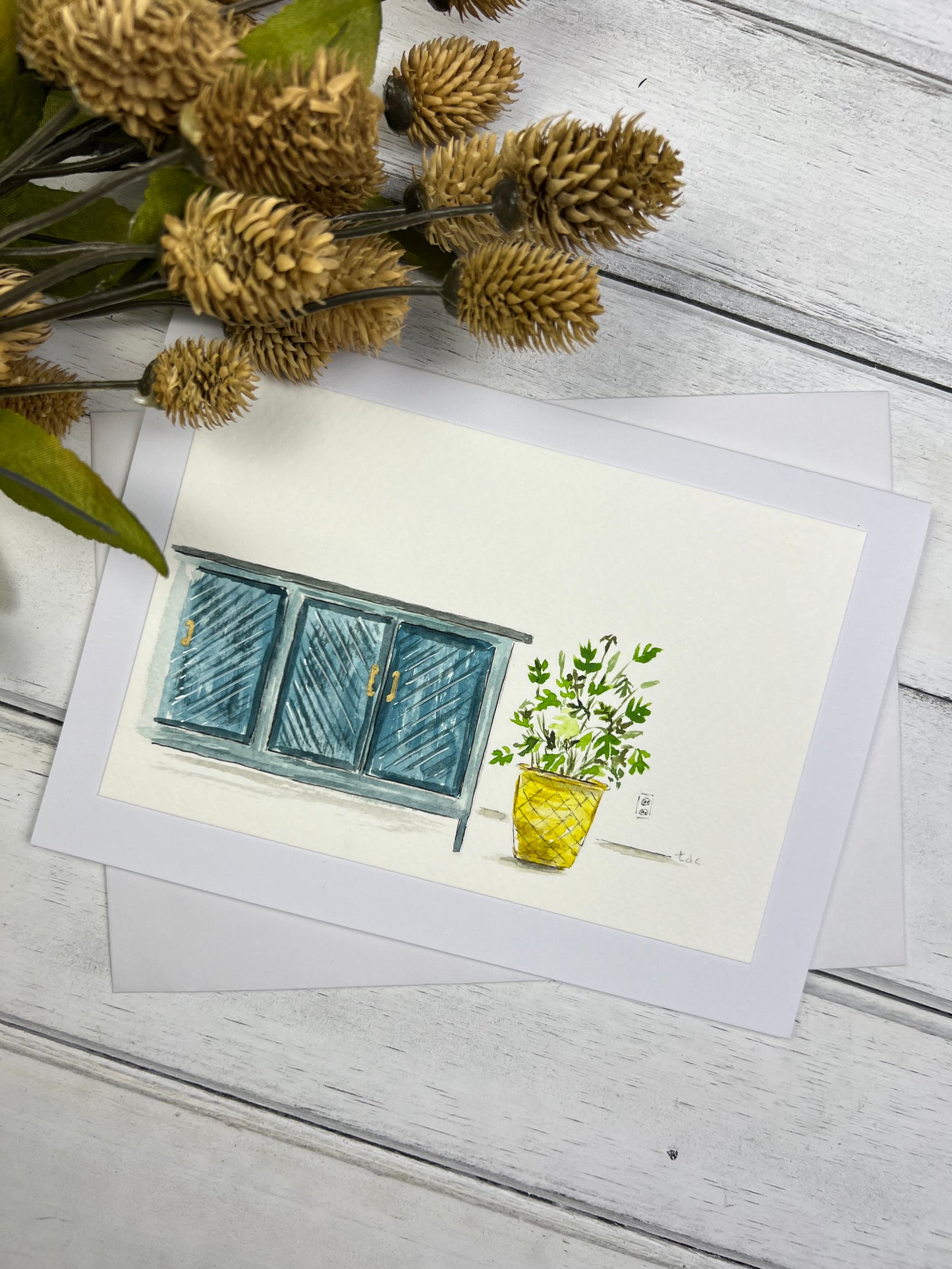 "Welcome Home" - Hand Painted Watercolor Greeting Card