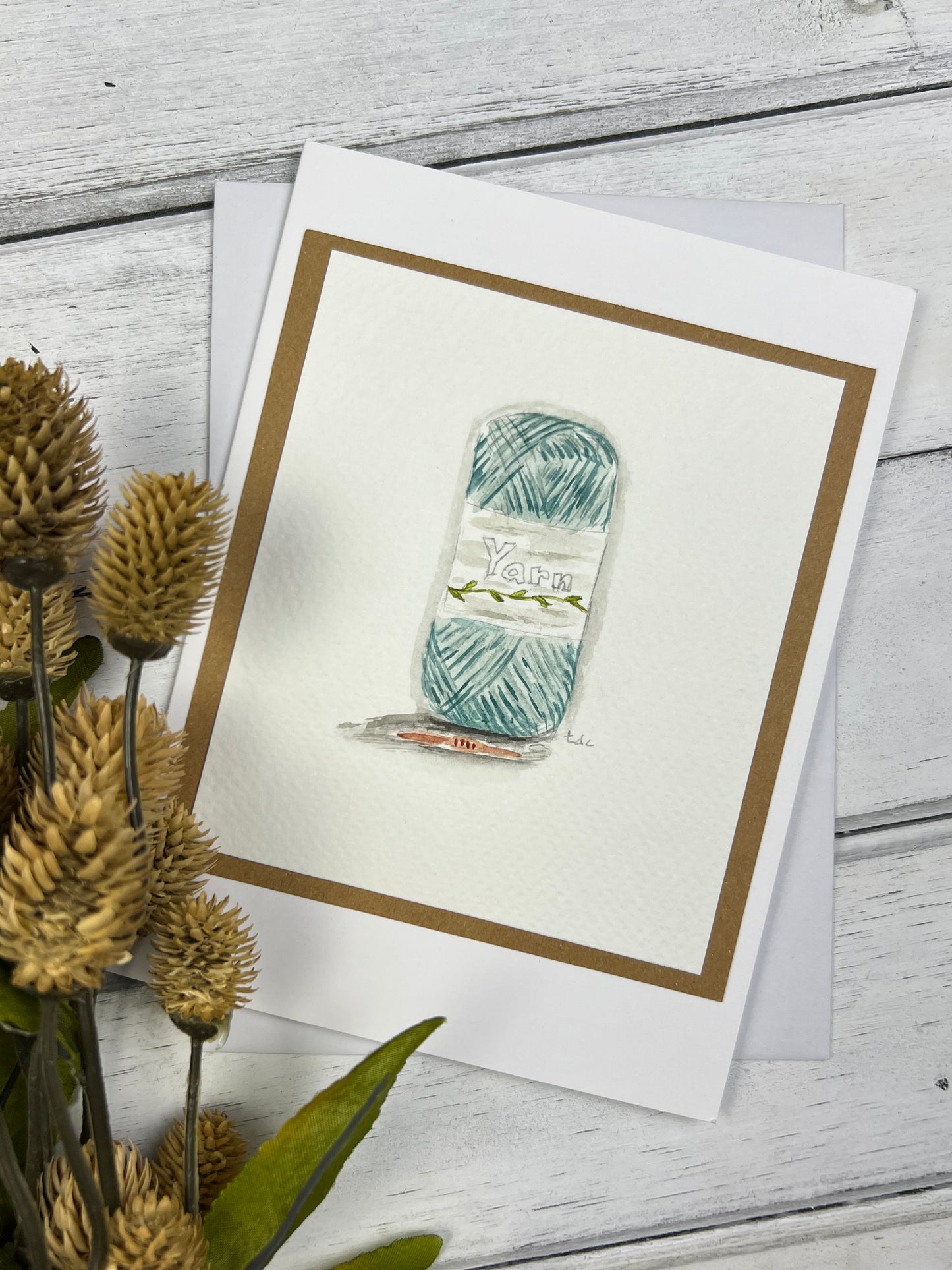 "Yarn" - Hand Painted Watercolor Greeting Card