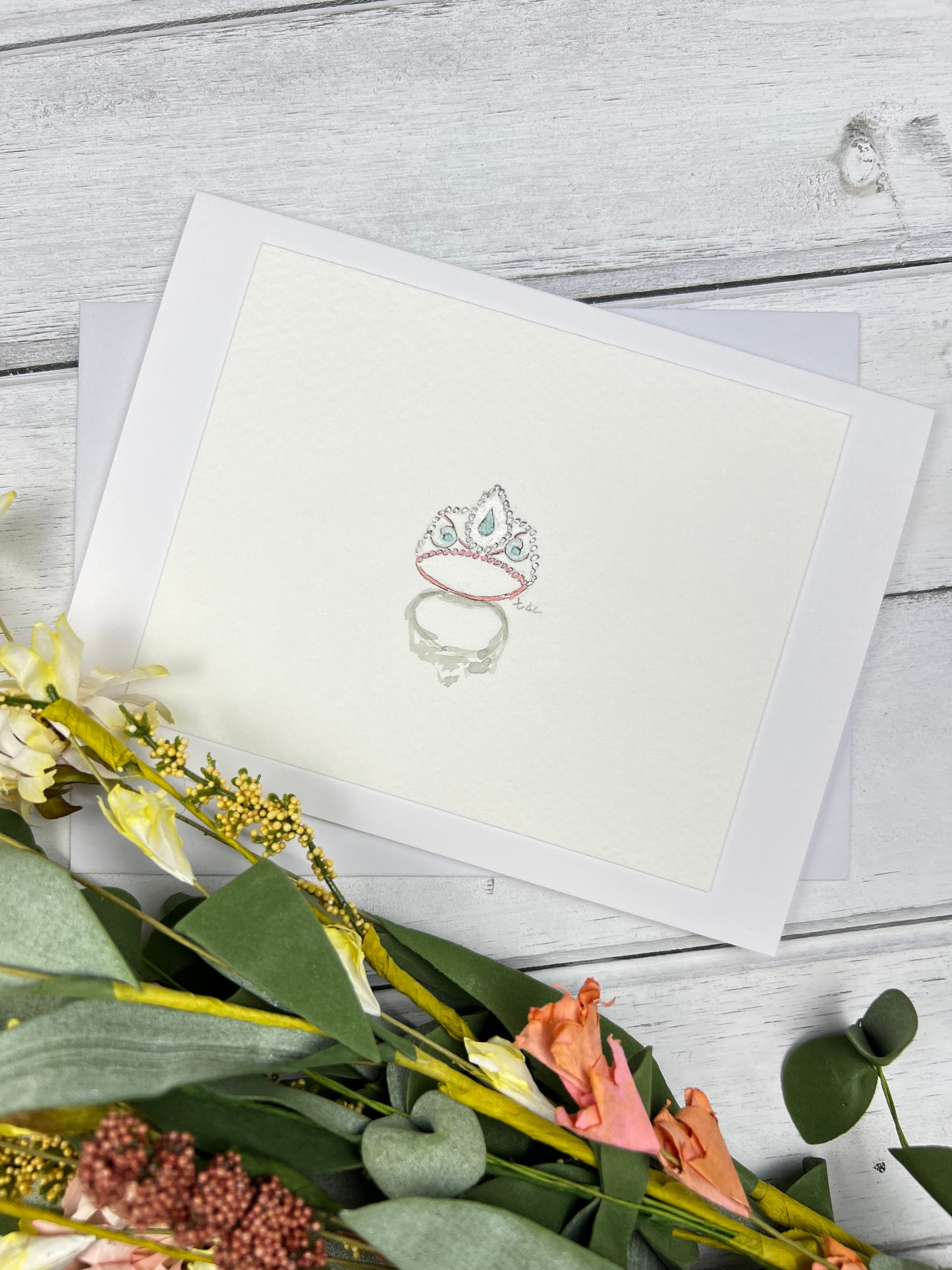 "Crown" - Hand Painted Watercolor Greeting Card