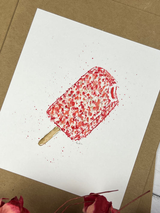 "Ice Cream" - Hand Painted Watercolor Greeting Card