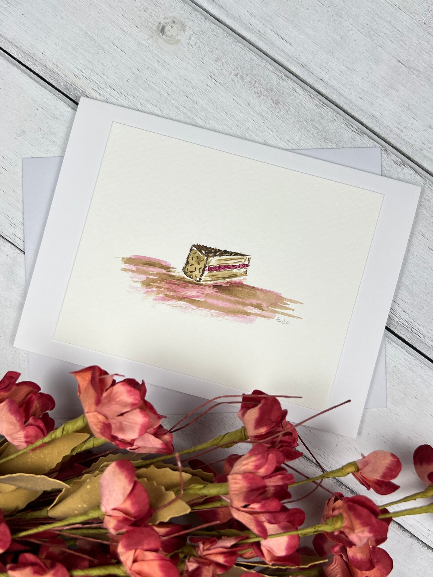 "Piece of Cake" - Hand Painted Watercolor Greeting Card