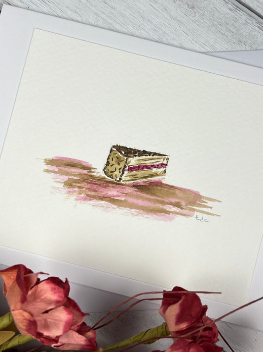 "Piece of Cake" - Hand Painted Watercolor Greeting Card